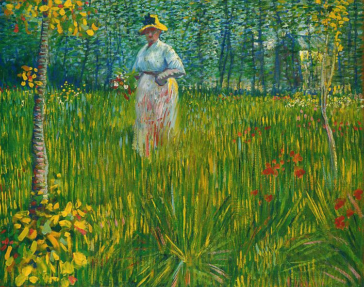 Vincent Van Gogh Femme dans un jardin Sweden oil painting art